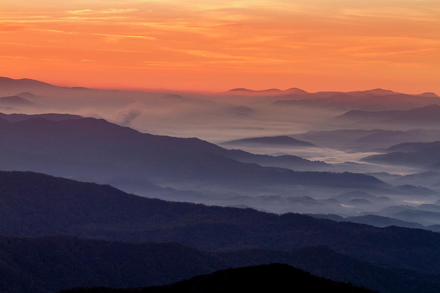 Sunrise at Clingmans Dome in the Smoky Mountains Photograph by Teri Virbickis