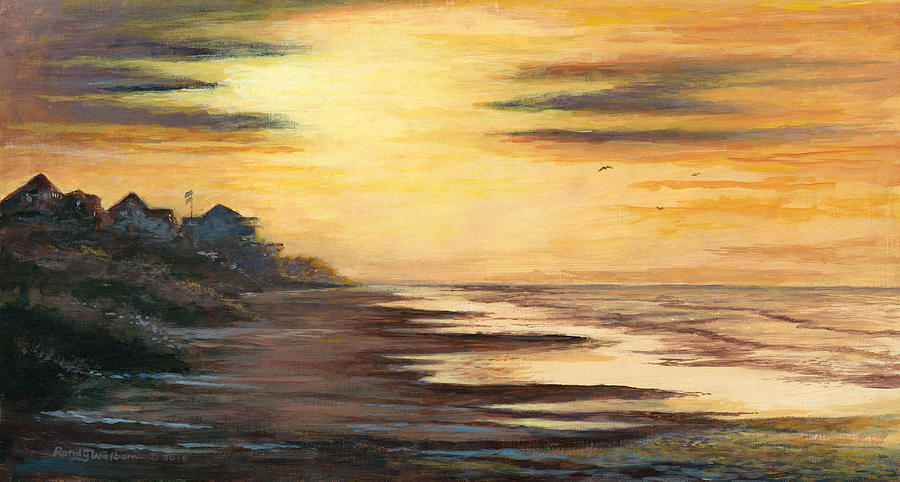 Sunrise at Crystal Beach Painting by Randy Welborn