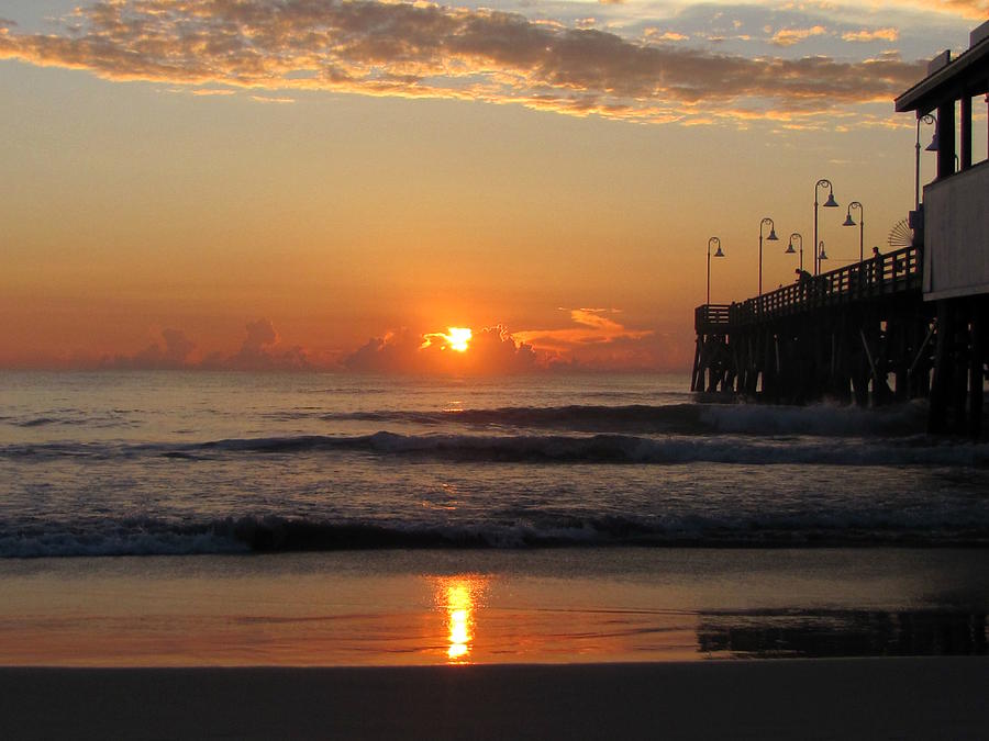 Sunrise at Daytona Beach Pier  000  Photograph by Christopher Mercer