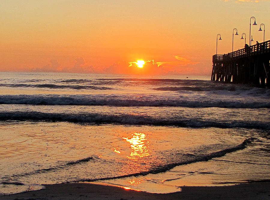 Sunrise at Daytona Beach Pier  007  Photograph by Christopher Mercer