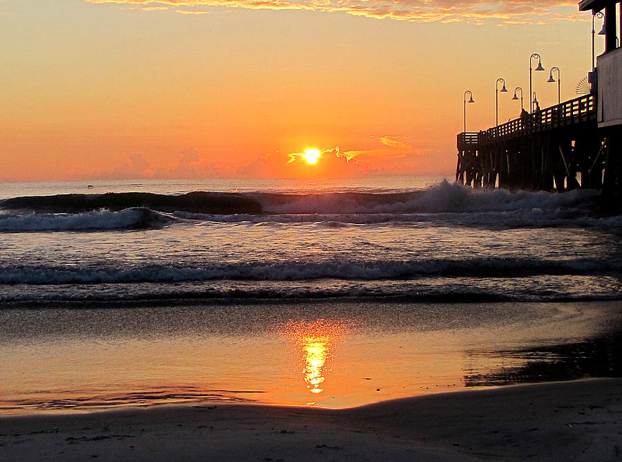 Sunrise at Daytona Beach Pier  008  Photograph by Christopher Mercer