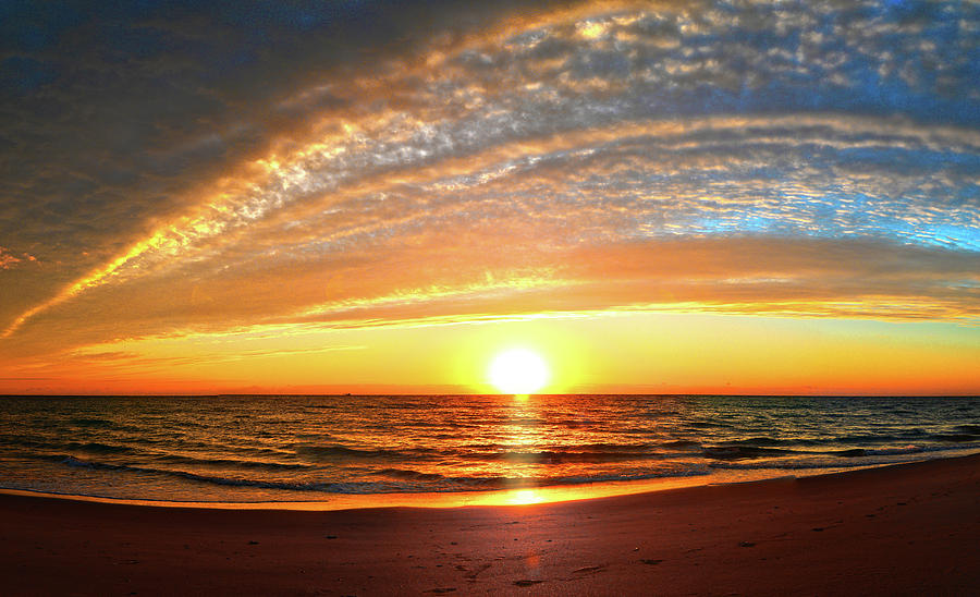Beach Photograph - Sunrise at Delray Beach Panorama by Lynn Bauer