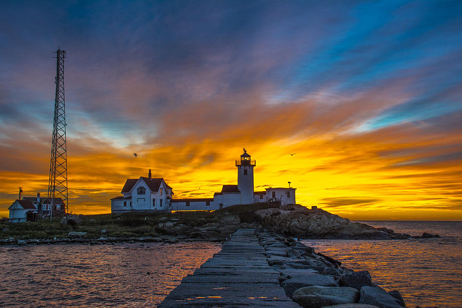 Sunrise at Eastern Point Light Photograph by John Donovan - Fine Art ...