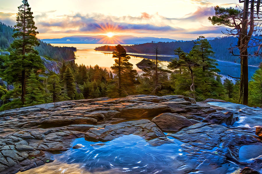 Sunrise at Emerald Bay Photograph by Maria Coulson