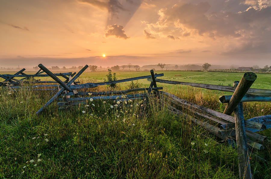 Sunrise at Gettysburg National Park Photograph by Craig Szymanski