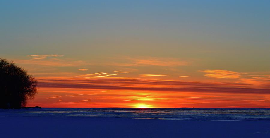 Sunrise At Lake Simcoe In March Two  Photograph by Lyle Crump