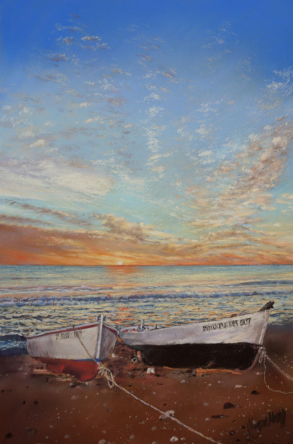 Boat Painting - Sunrise at Las Negras by Margaret Merry