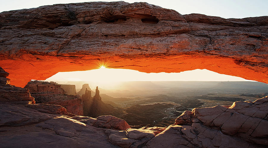 Sunrise at Mesa Arch in Utah Photograph by Steven Upton