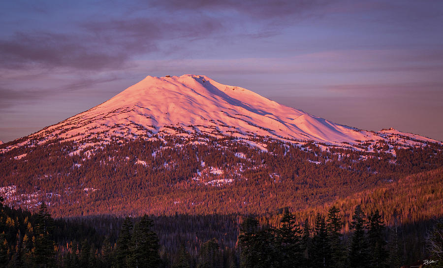 Sunrise at Mt. Bachelor Photograph by Russell Wells
