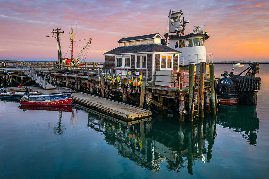 Sunrise At Plymouth Town Wharf - Plymouth, Ma Photograph by Sean Sweeney