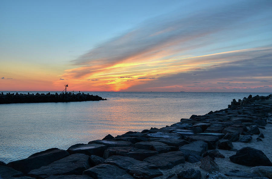 Summer Photograph - Sunrise at Point Pleasant Inlet by Bob Cuthbert