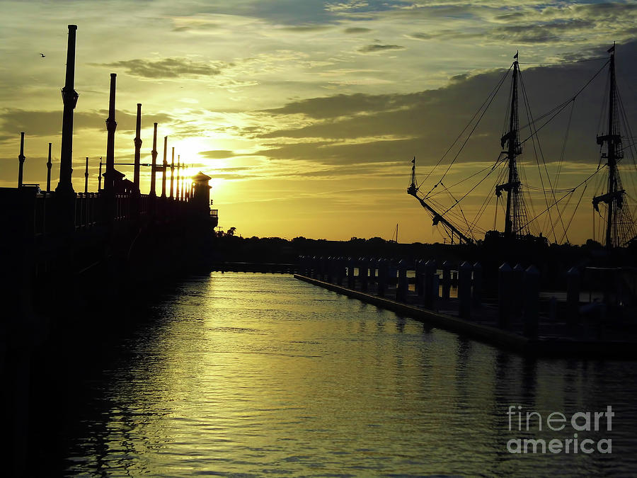 Sunrise At St Augustine Harbor Photograph by D Hackett