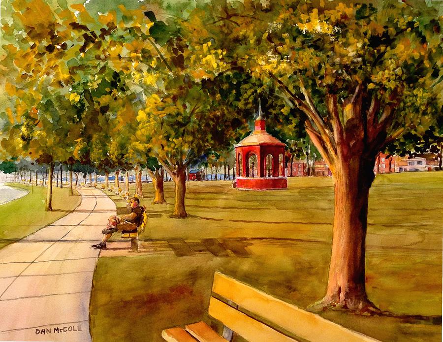 Boston Painting - Sunrise at the Bandstand by Dan McCole