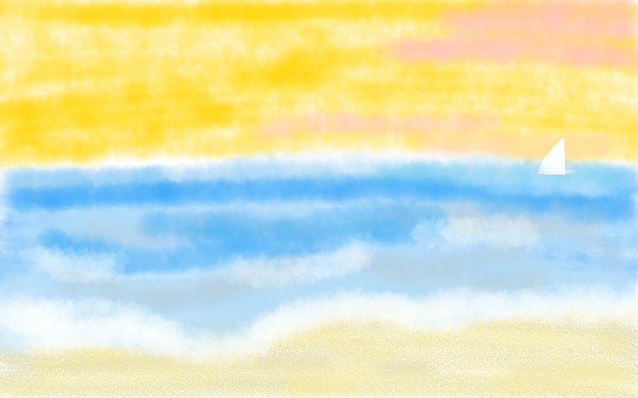 Abstract Seascape Digital Art - Sunrise at the Beach Abstract Seascape by Eliza Donovan Abstract Seascape Digital Art - Sunrise at the Beach Abstract Seascape by Eliza Donovan