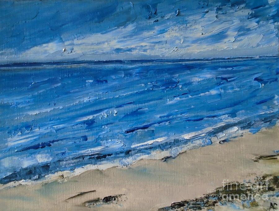 Sunrise at the Beach IV, after the storm Painting by Angela Cartner