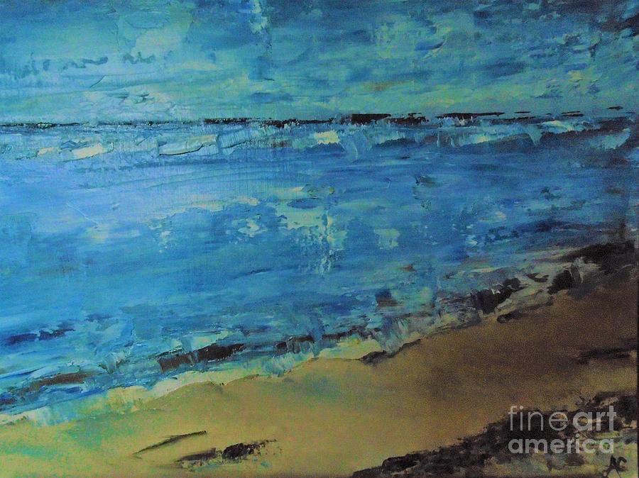 Sunrise at the Beach V Painting by Angela Cartner