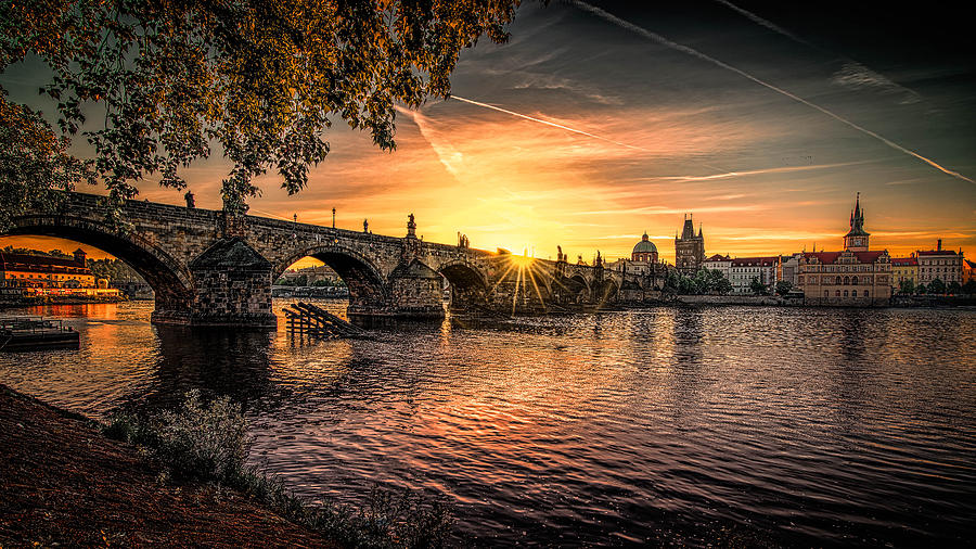 Czech Republic Photograph - Sunrise at the Charles Bridge by Kevin McClish