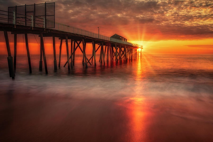 Sunrise At The Jersey Shore Pier Photograph by Susan Candelario