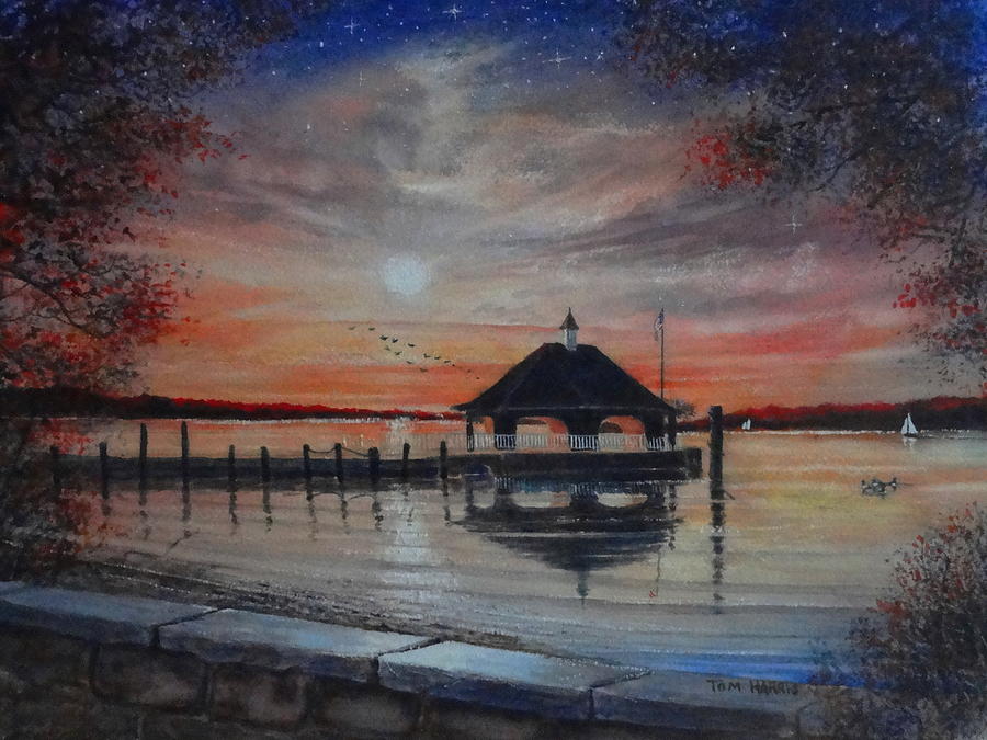 George Washington Painting - Sunrise at the Mount Vernon Wharf by Tom Harris