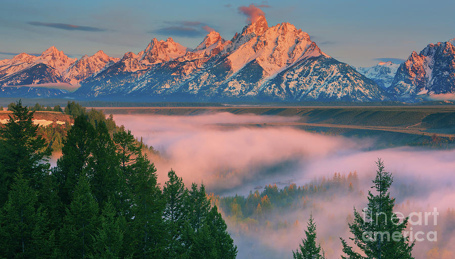 Sunrise at the Snake river overlook, Grand Teton N.P Photograph by Henk Meijer Photography