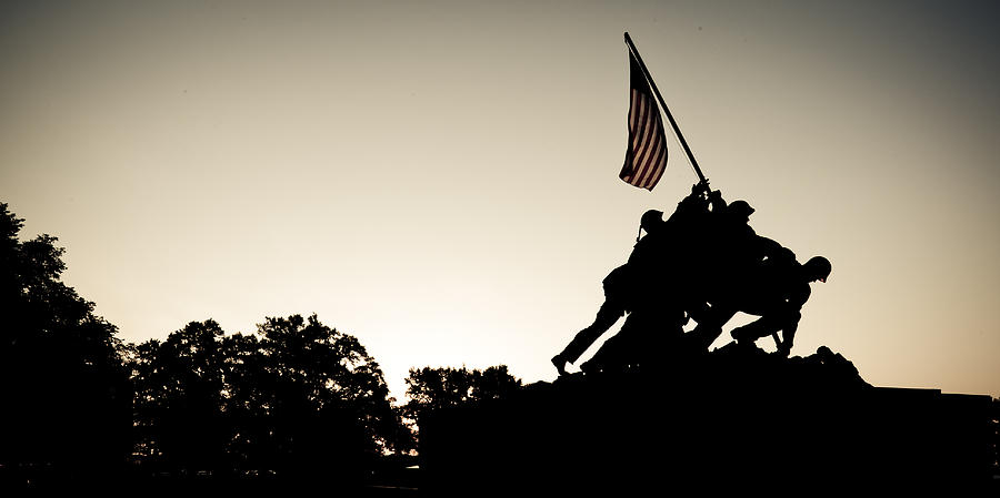 Sunrise at the U. S. Marine Corps War Memorial Photograph by Dave Hahn