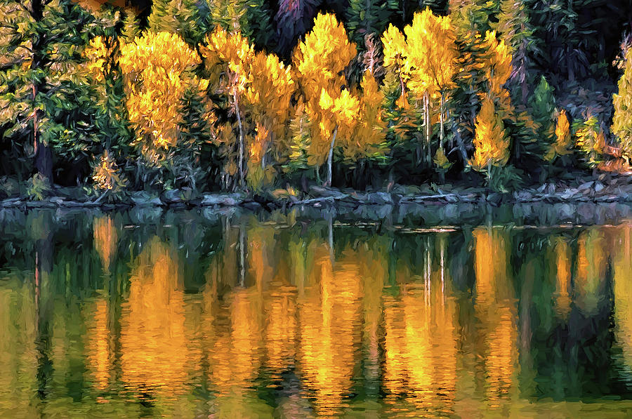 Landscape Digital Art - Sunrise at Upper Twin Lake by Casey Heisler