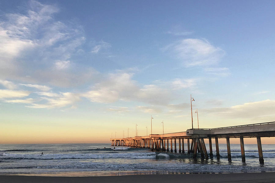 Sunrise at Venice Beach Pier Photograph by Art Block Collections