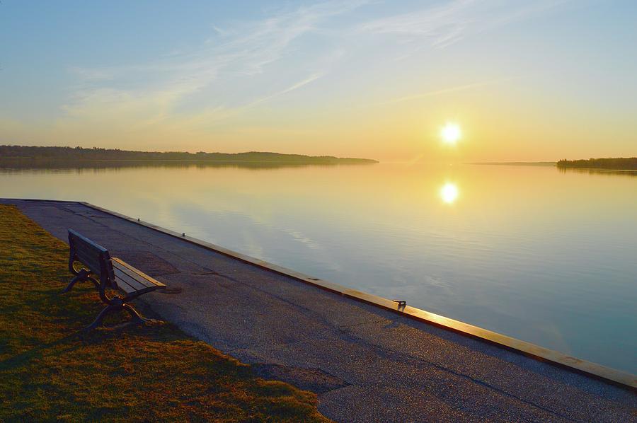 Sunrise Bench  Photograph by Lyle Crump