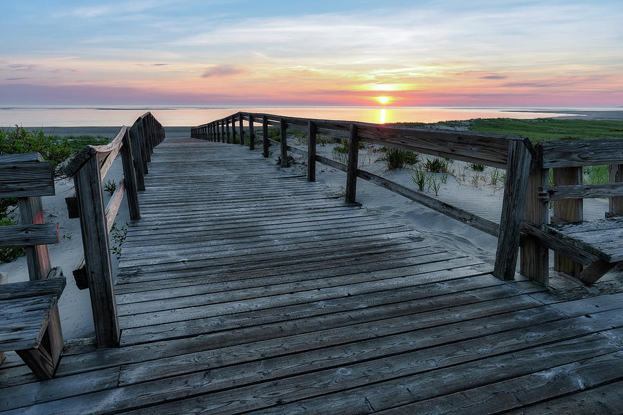Sunrise Boardwalk, Cranes Beach Photograph by Michael Hubley