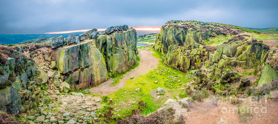 Sunrise By Cow And Calf Rocks In Ilkley Photograph