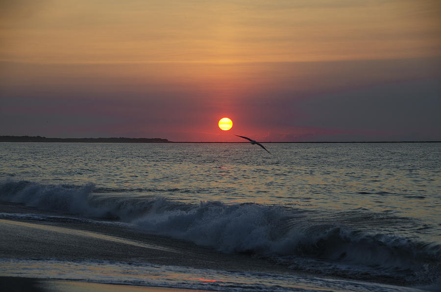 Beach Photograph - Sunrise -  Cape May Inlet by Bill Cannon