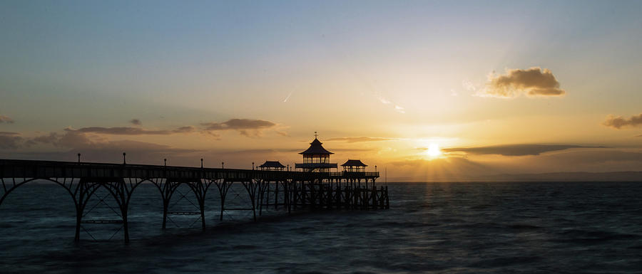 Architecture Photograph - Sunrise Clevedon Pier England G by Jacek Wojnarowski