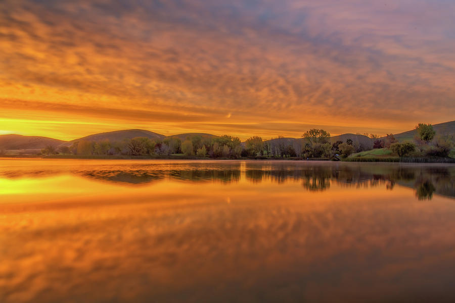 Sunrise Cloud Reflection Photograph by Marc Crumpler