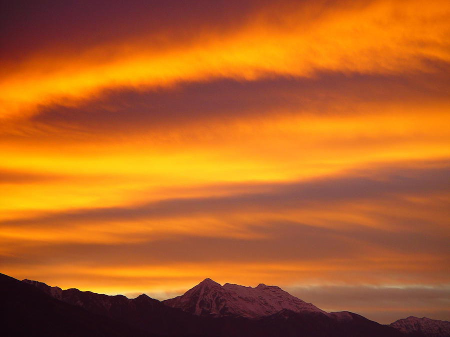 Nature Photograph - Sunrise Flames Over Timponogos by Derek Nielsen