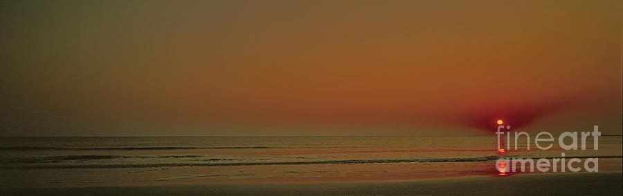 Sunrise flat surf Atlantic ocean  Photograph by Tom Jelen