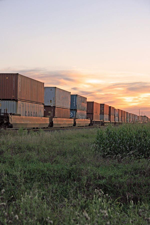 Summer Photograph - Sunrise Freight by Pete Fisk