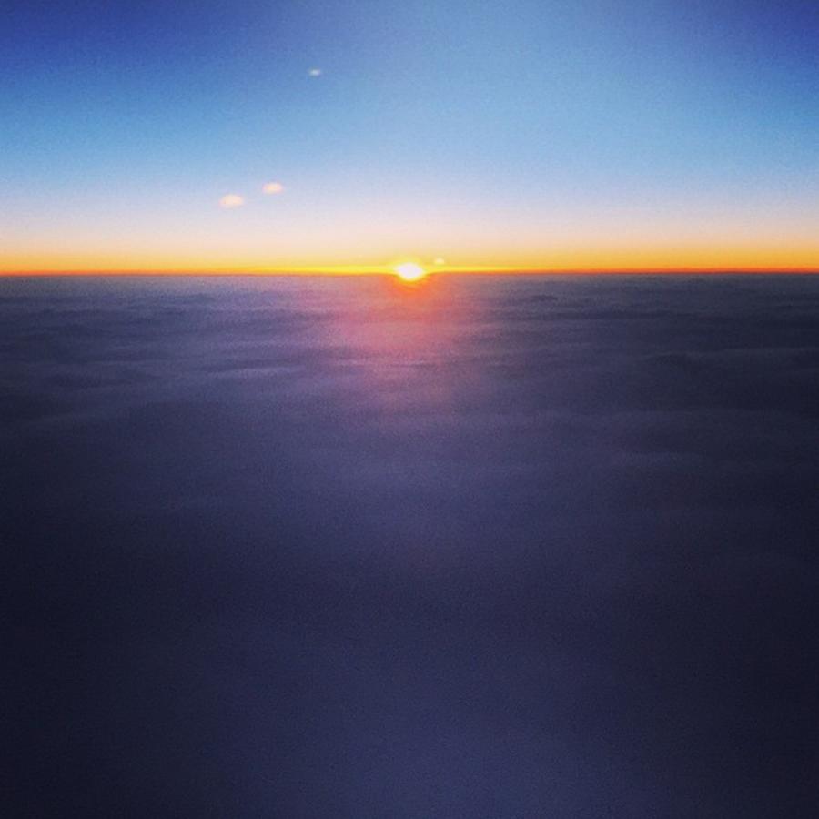 Airplane Photograph - Sunrise From A Plane #sunrise #horizon by Steven Shewach