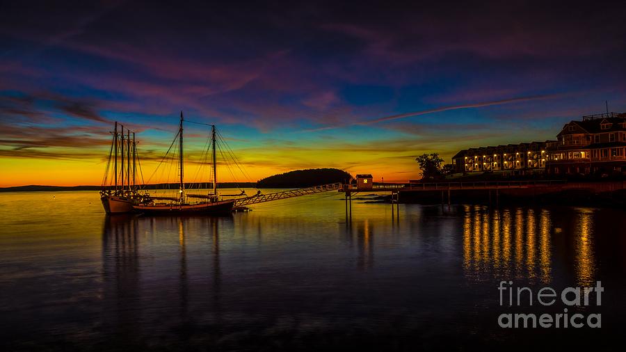 Sunrise from Bar Harbor Maine. Photograph by New England Photography