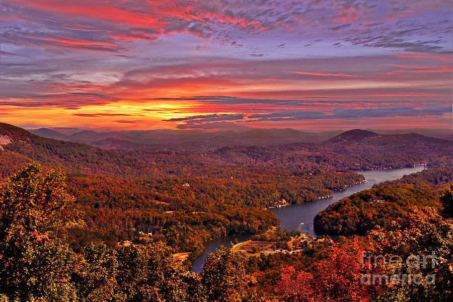 Mountain Photograph - Sunrise From Chimney Rock by Jeff McJunkin