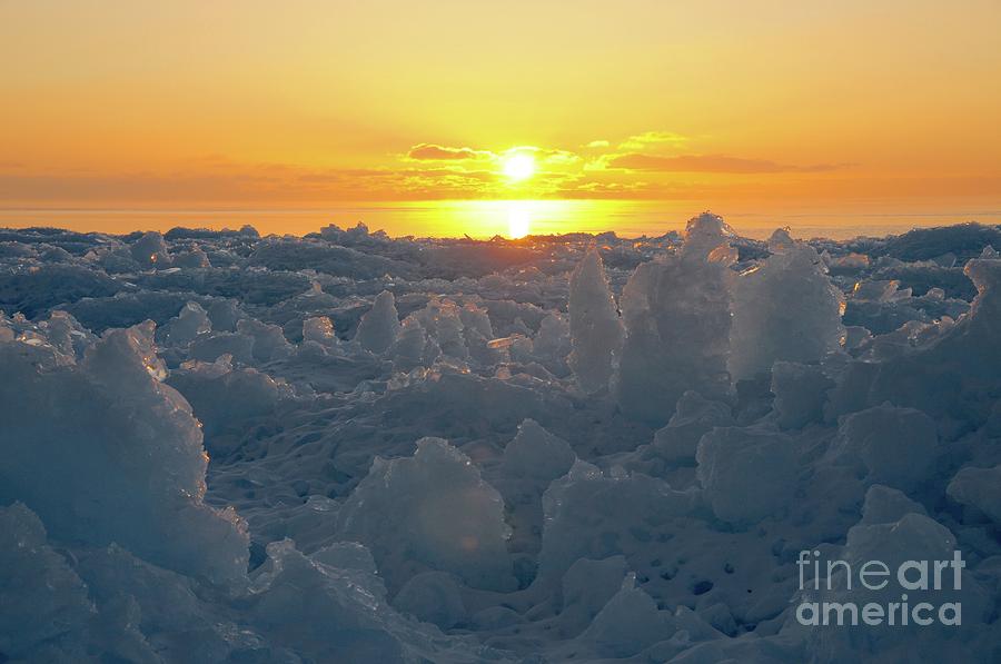 Sunrise from the Ice Piles Photograph by Sandra Updyke