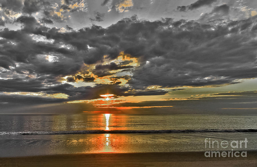 Sunrise-HDR-BW with a touch of color Photograph by Claudia M Photography
