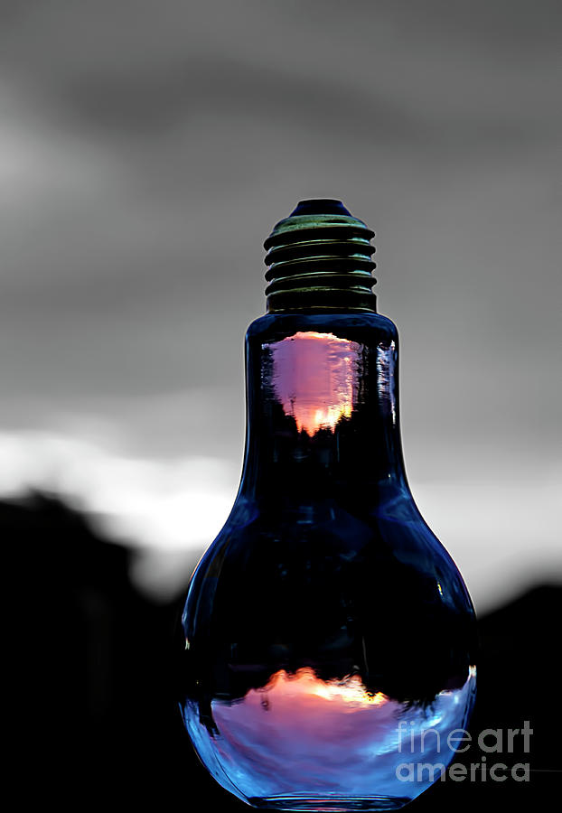 Sunrise In A Light Bulb Photograph by Elisabeth Lucas