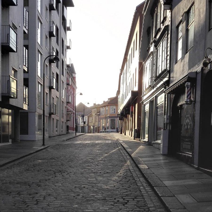 City Photograph - #sunrise In A #quiet #street #downtown by Eskild Arntsen