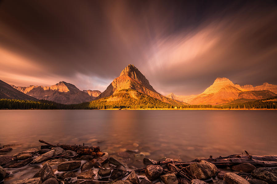 Mountain Photograph - Sunrise in Glacier National Park by Pierre Leclerc Photography