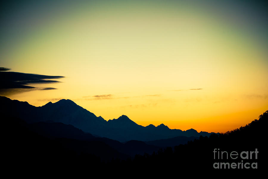 Sunrise in Himalayas ANNAPURNA YATRA Himalayas mountain NEPAL 2014 Artmif.lv Photograph by Raimond Klavins