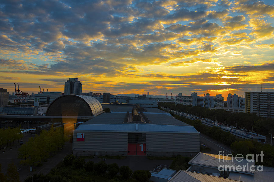 Sunrise in Osaka Photograph by Pravine Chester