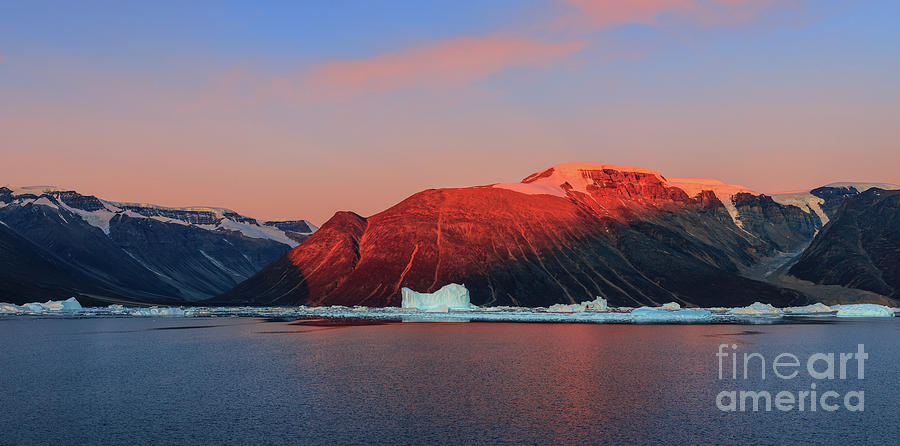 Landscape Photograph - Sunrise in Scoresbysund, Greenland by Henk Meijer Photography