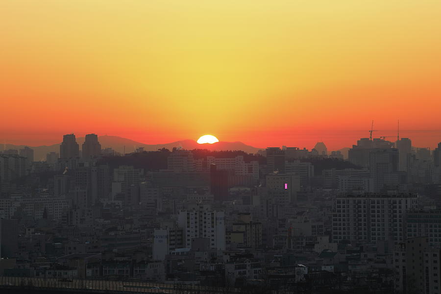 Sunrise in the city Photograph by Hyuntae Kim