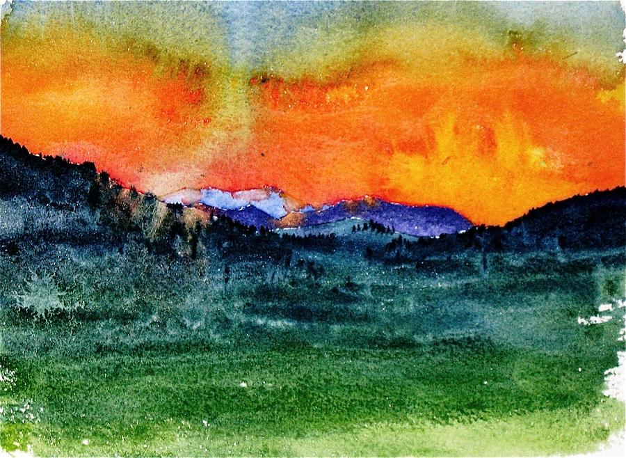 Sunrise In The Field Above Painting by Carolyn Doe