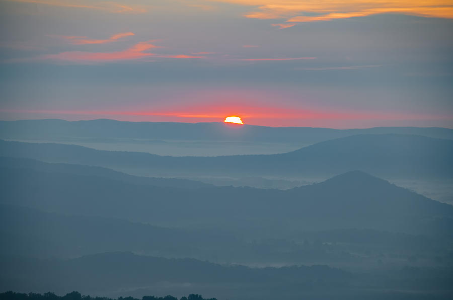 Skyline Photograph - Sunrise in the Shenandoah Moutains Virginia by Bill Cannon